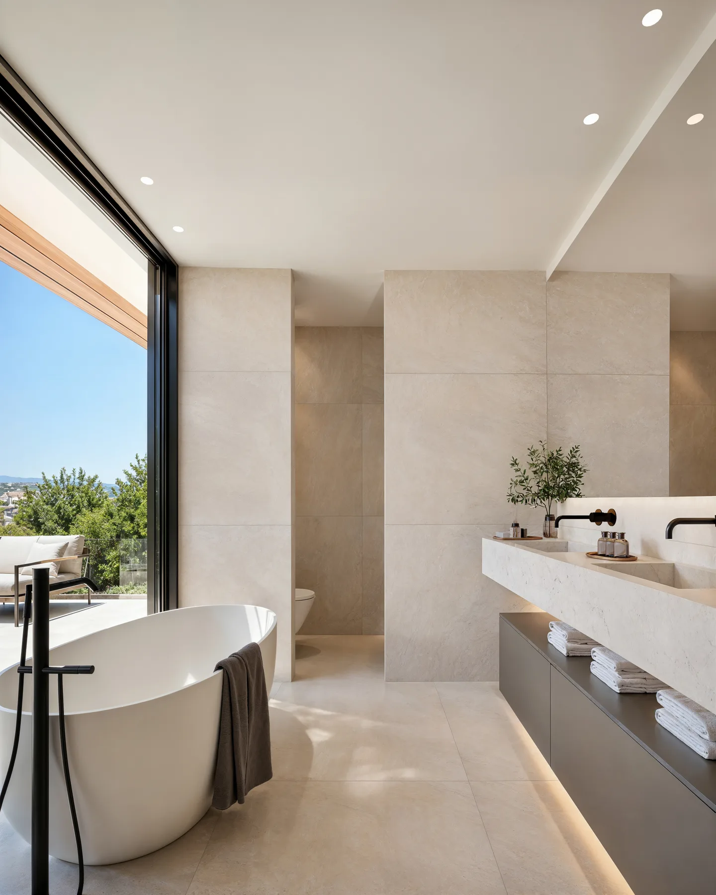 Villa Carolina en-suite bathroom in Cosentino stone
